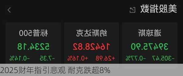 2025财年指引悲观 耐克跌超8%