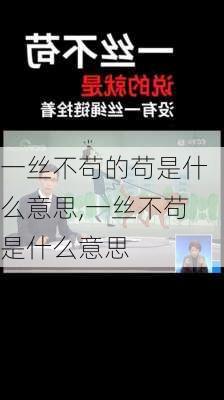 一丝不苟的苟是什么意思,一丝不苟是什么意思