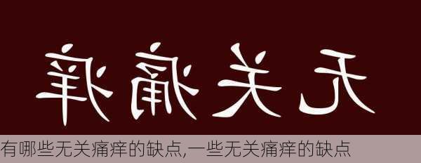 有哪些无关痛痒的缺点,一些无关痛痒的缺点