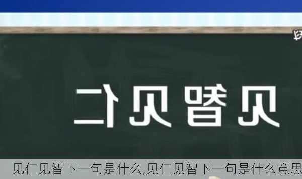 见仁见智下一句是什么,见仁见智下一句是什么意思