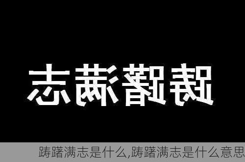 踌躇满志是什么,踌躇满志是什么意思