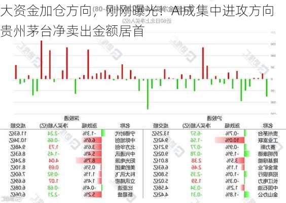 大资金加仓方向，刚刚曝光！AI成集中进攻方向 贵州茅台净卖出金额居首