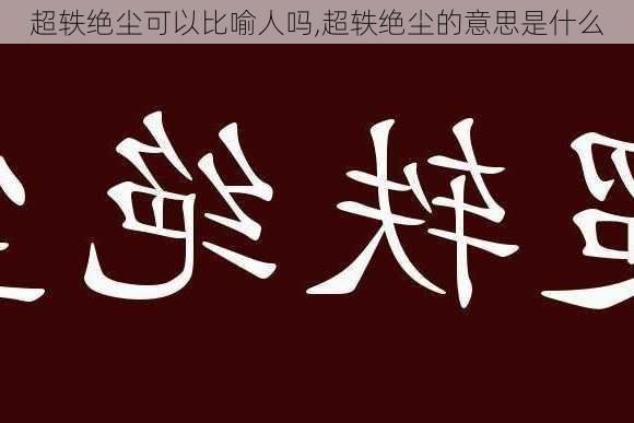 超轶绝尘可以比喻人吗,超轶绝尘的意思是什么