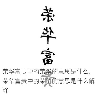 荣华富贵中的荣华的意思是什么,荣华富贵中的荣华的意思是什么解释