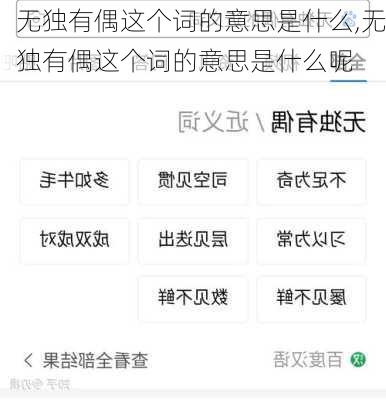 无独有偶这个词的意思是什么,无独有偶这个词的意思是什么呢