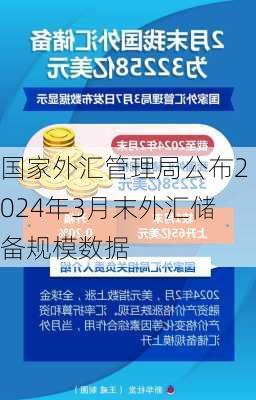 国家外汇管理局公布2024年3月末外汇储备规模数据