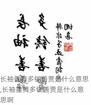 长袖善舞多钱善贾是什么意思,长袖善舞多钱善贾是什么意思啊