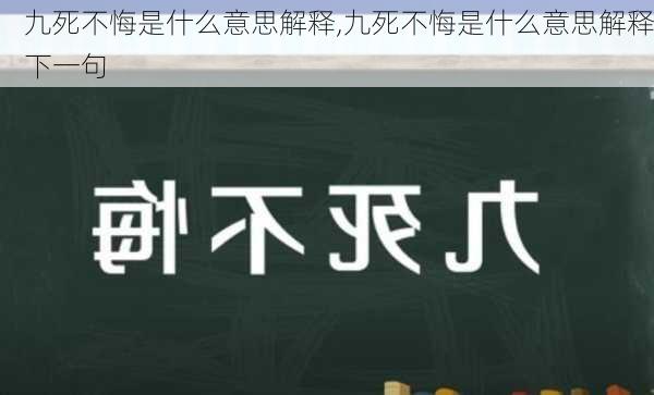 九死不悔是什么意思解释,九死不悔是什么意思解释下一句