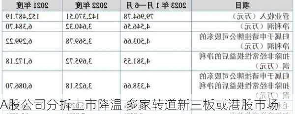 A股公司分拆上市降温 多家转道新三板或港股市场