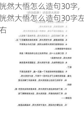 恍然大悟怎么造句30字,恍然大悟怎么造句30字左右