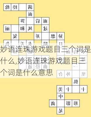 妙语连珠游戏题目三个词是什么,妙语连珠游戏题目三个词是什么意思