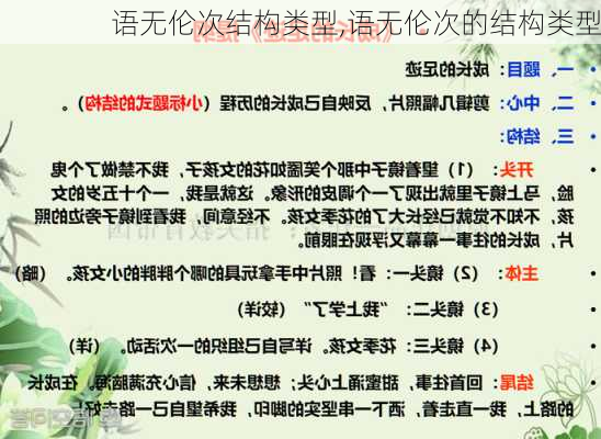 语无伦次结构类型,语无伦次的结构类型