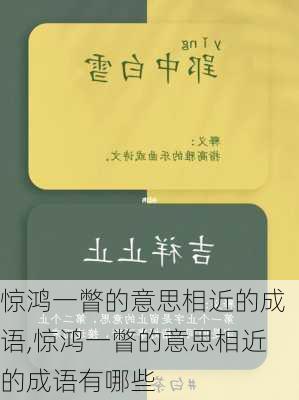 惊鸿一瞥的意思相近的成语,惊鸿一瞥的意思相近的成语有哪些