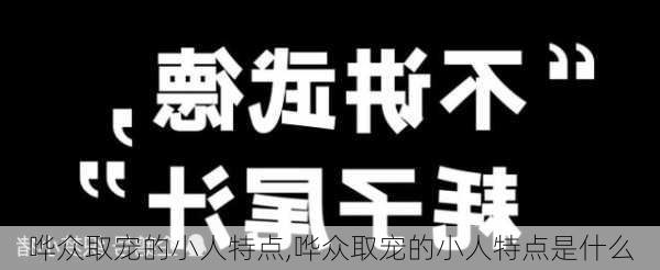 哗众取宠的小人特点,哗众取宠的小人特点是什么