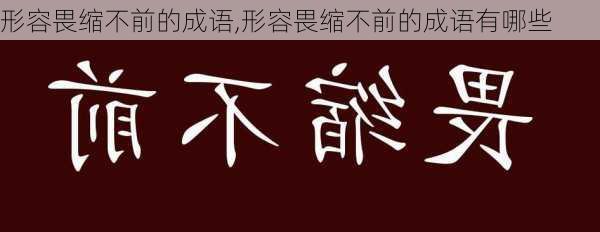 形容畏缩不前的成语,形容畏缩不前的成语有哪些