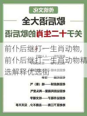 前仆后继打一生肖动物,前仆后继打一生肖动物精选解释优选街