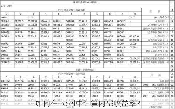 如何在Excel中计算内部收益率？