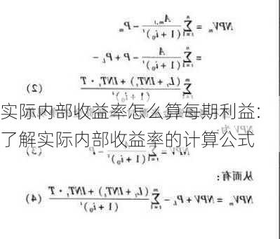 实际内部收益率怎么算每期利益: 了解实际内部收益率的计算公式