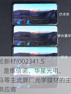 新纶新材(002341.SZ)：是维信诺、华星光电、天马等主流屏厂光学膜材的主力供应商