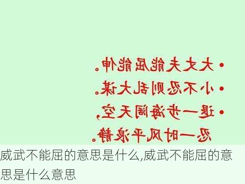 威武不能屈的意思是什么,威武不能屈的意思是什么意思