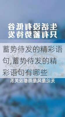 蓄势待发的精彩语句,蓄势待发的精彩语句有哪些