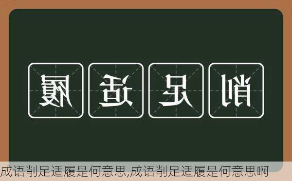 成语削足适履是何意思,成语削足适履是何意思啊