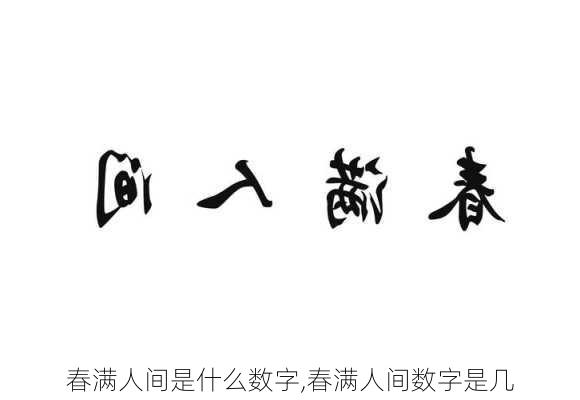 春满人间是什么数字,春满人间数字是几