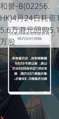 和誉-B(02256.HK)4月24日耗资15.6万港元回购5.1万股