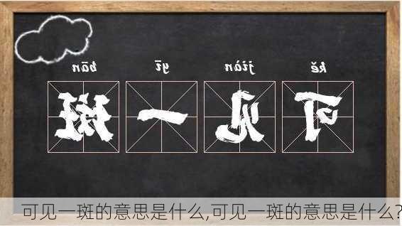 可见一斑的意思是什么,可见一斑的意思是什么?