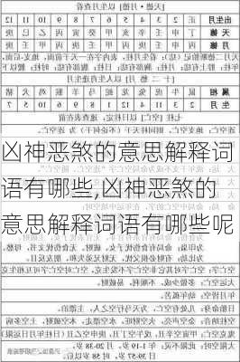 凶神恶煞的意思解释词语有哪些,凶神恶煞的意思解释词语有哪些呢