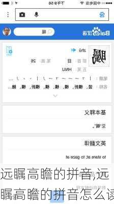 远瞩高瞻的拼音,远瞩高瞻的拼音怎么读
