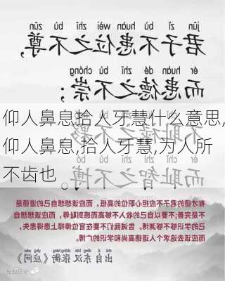 仰人鼻息拾人牙慧什么意思,仰人鼻息,拾人牙慧,为人所不齿也