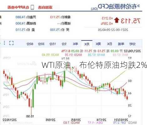 WTI原油、布伦特原油均跌2%