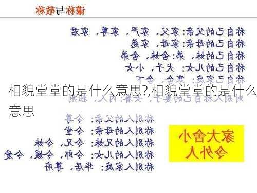 相貌堂堂的是什么意思?,相貌堂堂的是什么意思