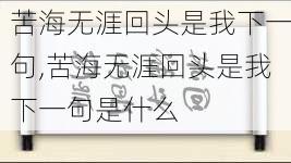 苦海无涯回头是我下一句,苦海无涯回头是我下一句是什么