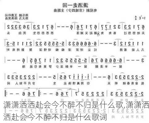 潇潇洒洒赴会今不醉不归是什么歌,潇潇洒洒赴会今不醉不归是什么歌词