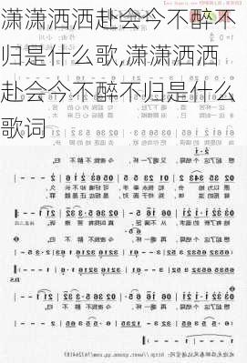 潇潇洒洒赴会今不醉不归是什么歌,潇潇洒洒赴会今不醉不归是什么歌词