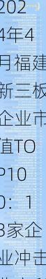 2024年4月福建新三板企业市值TOP100：13家企业冲击北交所