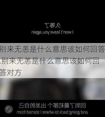 别来无恙是什么意思该如何回答,别来无恙是什么意思该如何回答对方