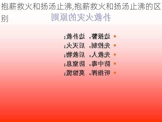 抱薪救火和扬汤止沸,抱薪救火和扬汤止沸的区别