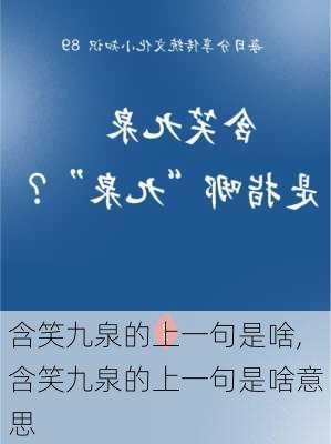 含笑九泉的上一句是啥,含笑九泉的上一句是啥意思