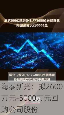 海泰新光：拟2600万元-5000万元回购公司股份