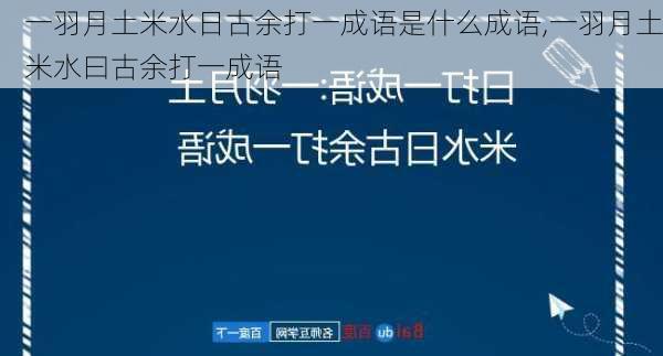 一羽月土米水日古余打一成语是什么成语,一羽月土米水曰古余打一成语