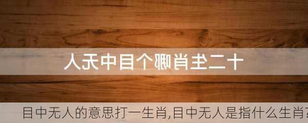 目中无人的意思打一生肖,目中无人是指什么生肖?