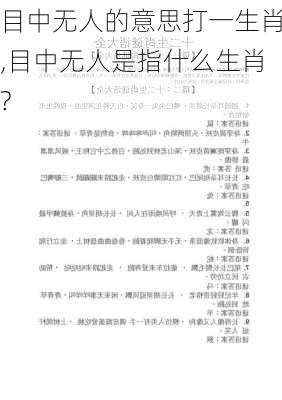 目中无人的意思打一生肖,目中无人是指什么生肖?