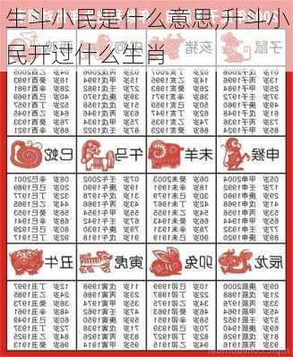 生斗小民是什么意思,升斗小民开过什么生肖