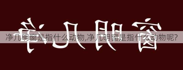 净几明窗是指什么动物,净几明窗是指什么动物呢?