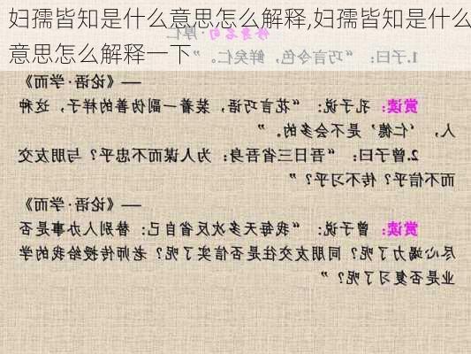 妇孺皆知是什么意思怎么解释,妇孺皆知是什么意思怎么解释一下