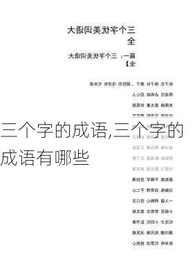 三个字的成语,三个字的成语有哪些