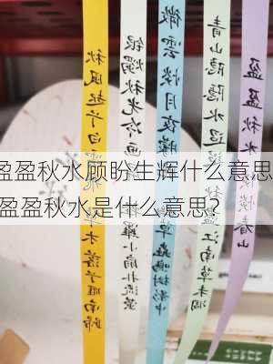 盈盈秋水顾盼生辉什么意思,盈盈秋水是什么意思?